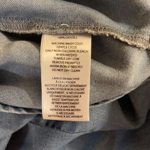 BeachLunchLounge Lightweight Denim Top Flared Sleeves SZ M - Picture 9 of 12